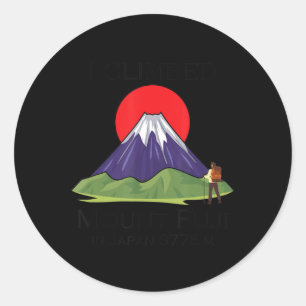 Climbing Mount Fuji Classic Round Sticker