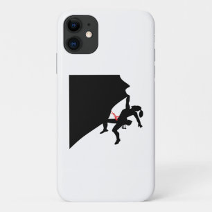 Climbing Mountain Girl Black Silhouette iPhone 11 Case