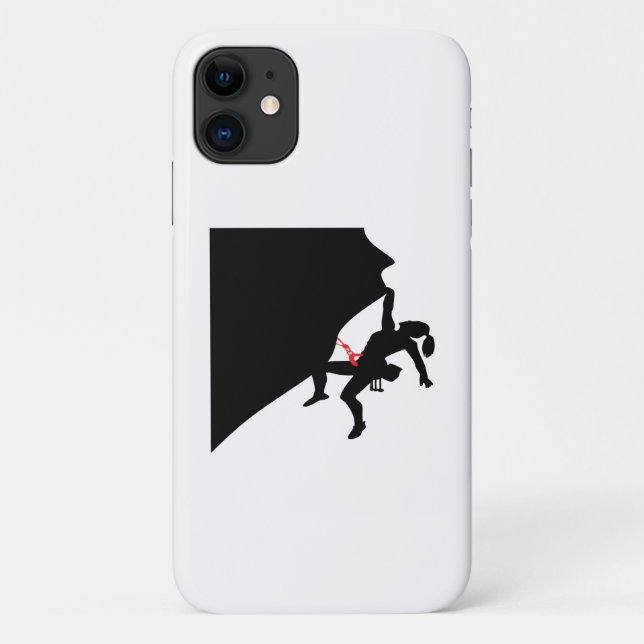 Climbing Mountain Girl Black Silhouette Case-Mate iPhone Case (Back)
