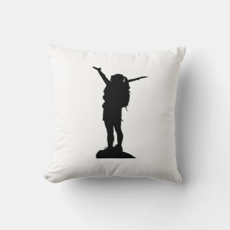 Climbing mountain girl silhouette cushion