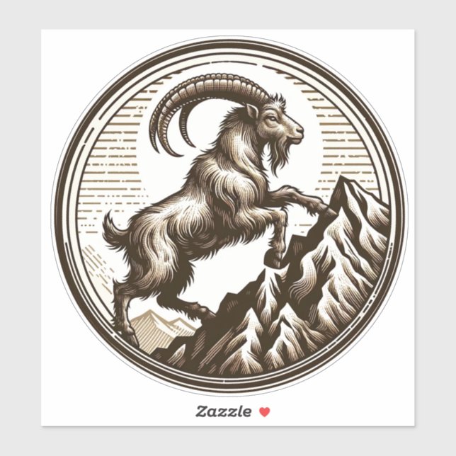Climbing Mountain Goat Capricorn Birthday Zodiac (Sheet)