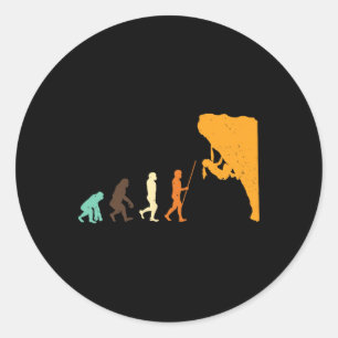 Climbing Mountaineering Evolution Climbers Gift Cl Classic Round Sticker