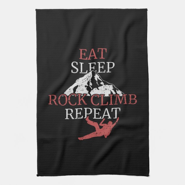 Climbing Mountaineering Gift Tea Towel (Vertical)