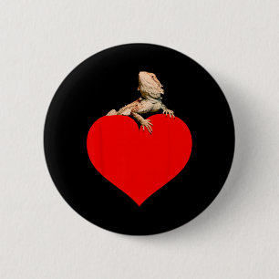 Climbing On Heart Bearded Dragon 6 Cm Round Badge