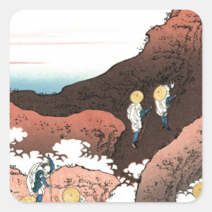 Climbing_on_Mt._Fuji.jpg Square Sticker