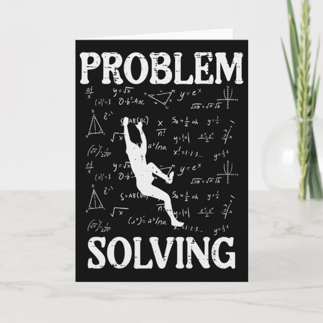 Climbing Problem Solving Math Formulas Funny Men W Card (Front)