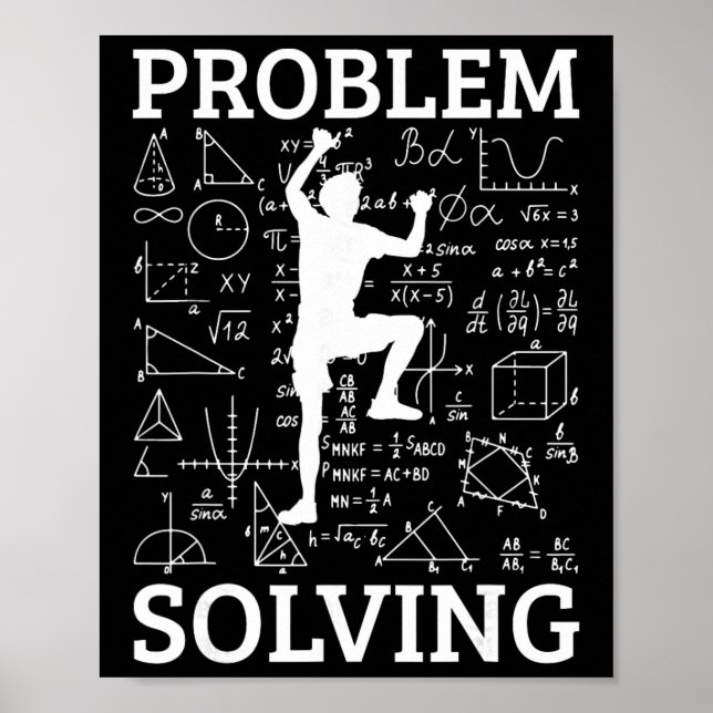 Climbing Problem Solving Rock Climber Bouldering C Poster (Front)