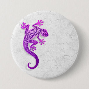 Climbing Purple Gecko on a White Wall 7.5 Cm Round Badge