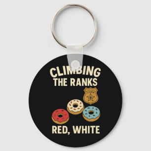 Climbing Ranks Police Academy Donut Stairs Design Key Ring