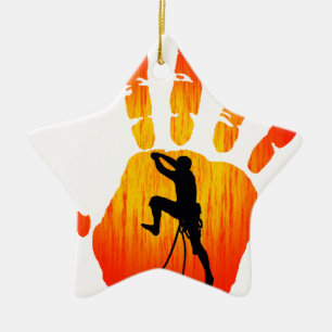 CLIMBING RED WALLS CERAMIC TREE DECORATION