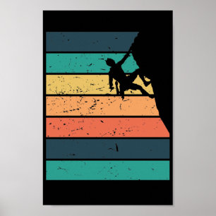 climbing retro background poster