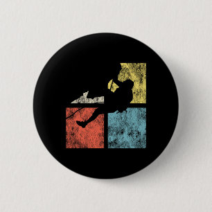 Climbing Rock Climber Girl Retro Vintage 6 Cm Round Badge