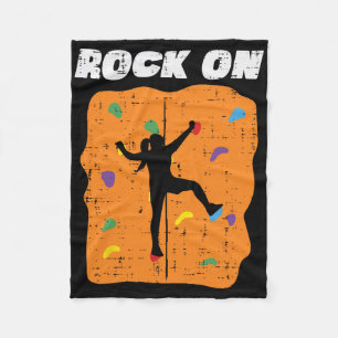 Climbing Rock On Wall Climber Bouldering Women Gir Fleece Blanket