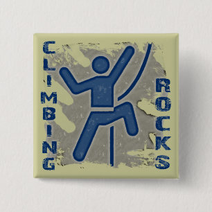 Climbing Rocks 15 Cm Square Badge