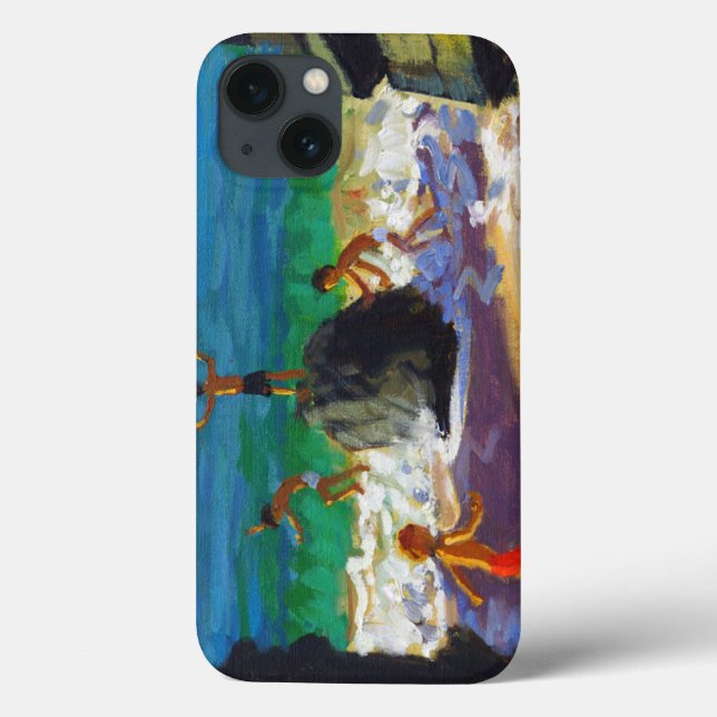 climbing rocks Porthmeor beach St Ives 2013 Case-Mate iPhone Case (Back)