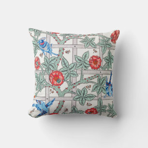 Climbing Rose & Small Bird, William Morris Cushion