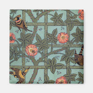 Climbing Rose & Small Bird, William Morris Magnet