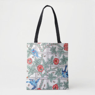 Climbing Rose & Small Bird, William Morris Tote Bag