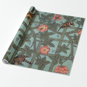 Climbing Rose & Small Bird, William Morris Wrapping Paper