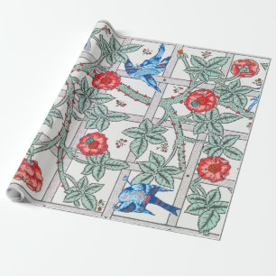 Climbing Rose & Small Bird, William Morris Wrapping Paper