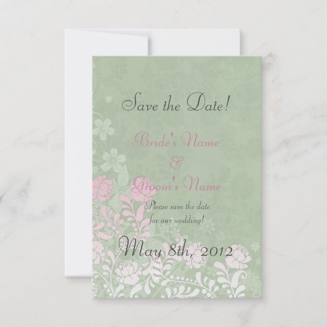 Climbing Rose Wedding Save the Date Cards (Front)