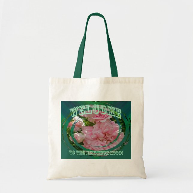 Climbing Rose Welcome to Neighbourhood Tote Bag (Front)
