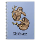 Climbing Sloth Personalised Notebook