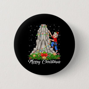 Climbing Sports Lover Matching Santa Hat Climbing 6 Cm Round Badge