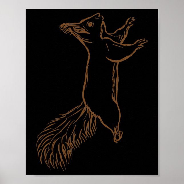 Climbing Squirrel Lover Graphic Squirrel Boys And  Poster (Front)