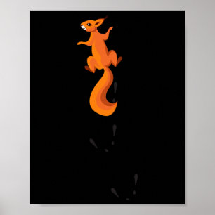 Climbing Squirrel With Traces Gift Poster