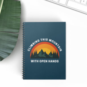 Climbing This Mountain Retro Christian Notebook