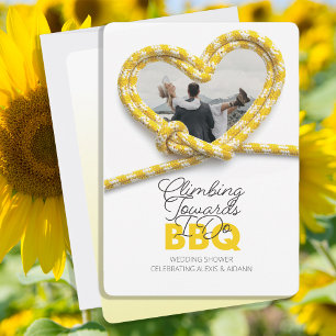 Climbing Towards I Do BBQ Wedding Shower Yellow Invitation