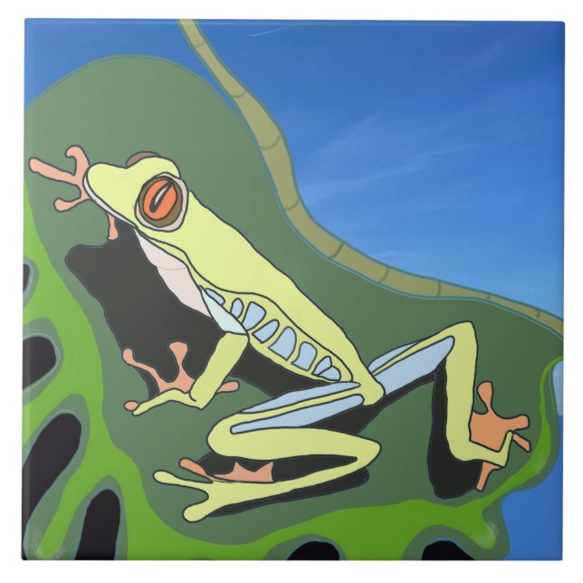 Climbing Tree Frog    Ceramic Tile (Front)