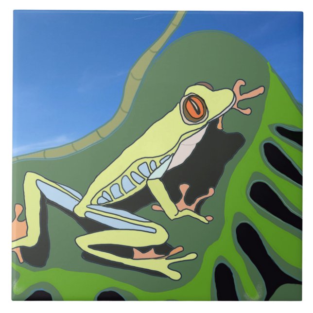 Climbing Tree Frog    Ceramic Tile (Front)