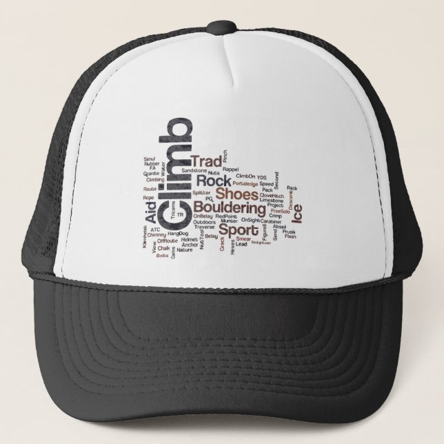 Climbing Words Trucker Hat (Front)