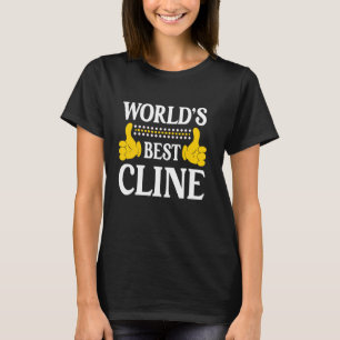 Cline Surname Funny Team Family Last Name World's  T-Shirt