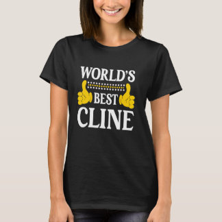 Cline Surname Funny Team Family Last Name World's T-Shirt