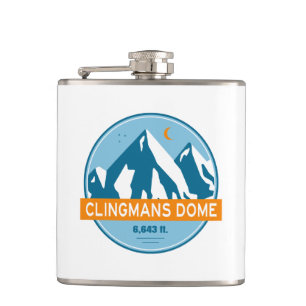 Clingmans Dome North Carolina Tennessee Stars Moon Hip Flask