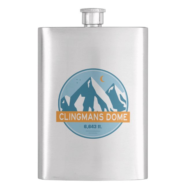 Clingmans Dome North Carolina Tennessee Stars Moon Hip Flask (Front)