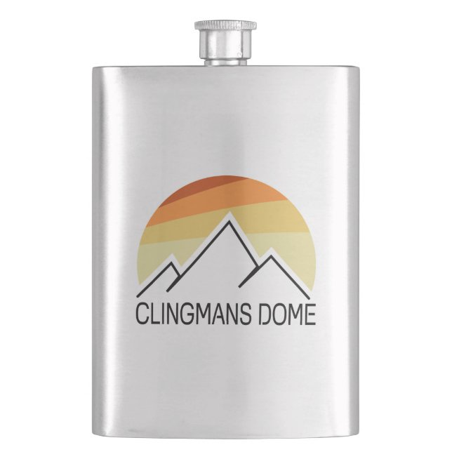 Clingmans Dome Retro Hip Flask (Front)