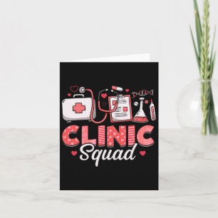 Clinic Squad Stethoscope Leopard Nurse Valentine's Card