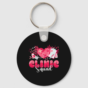 Clinic Squad Stethoscope Leopard Nurse Valentine's Key Ring