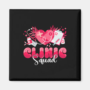 Clinic Squad Stethoscope Leopard Nurse Valentine's Magnet