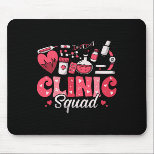Clinic Squad Stethoscope Leopard Nurse Valentine's Mouse Pad