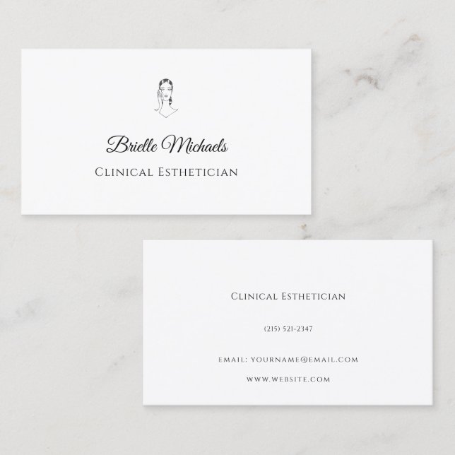 Clinical Aesthetician Minimal Elegant Business Card (Front/Back)