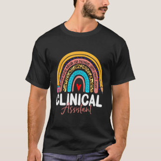 Clinical Assistant Leopard Rainbow Healthcare Doct T-Shirt