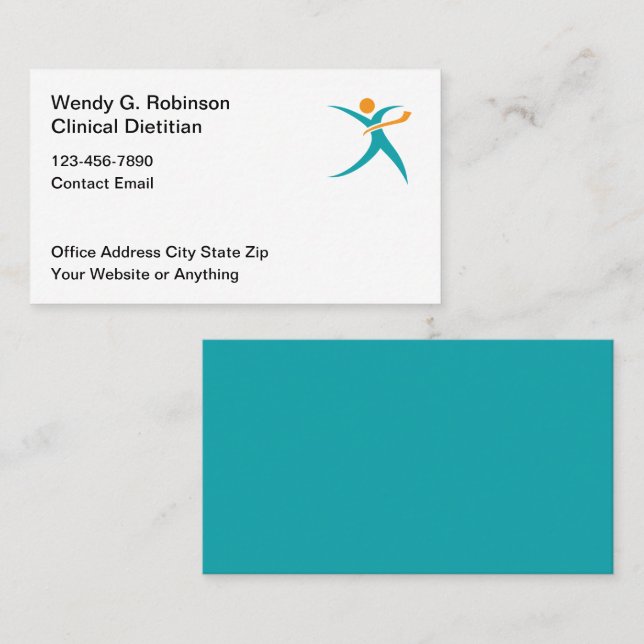 Clinical Dietitian Theme Business Cards (Front/Back)
