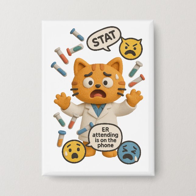 Clinical Lab Tech Cat Running So Many Tests (Front)