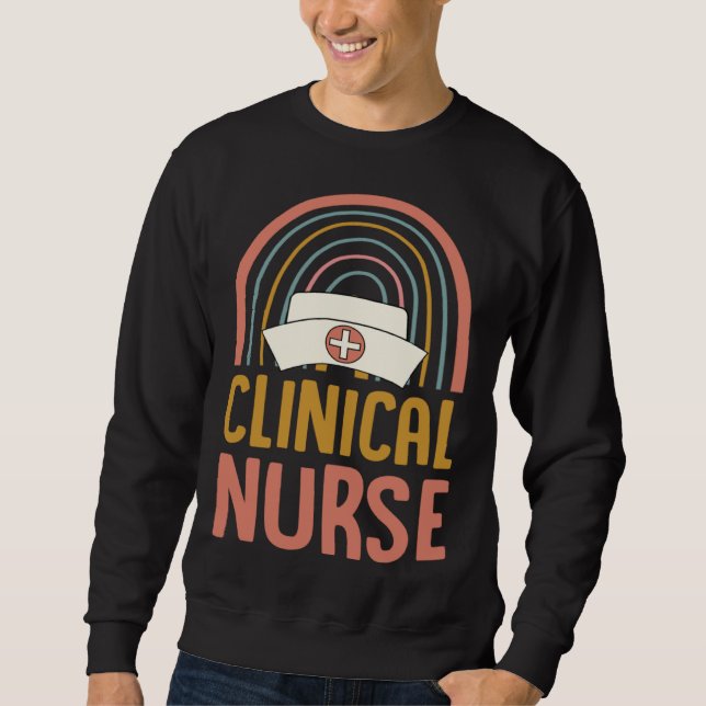 Clinical Nurse Boho Bohemian Rainbow Nursing Schoo Sweatshirt (Front)