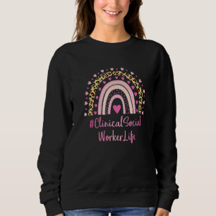 Clinical Social Worker Nurse Leopard Print Boho Ra Sweatshirt